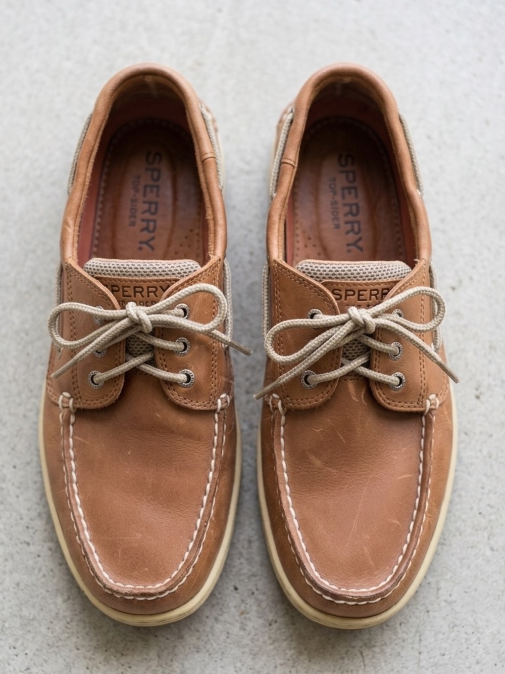 Sperry Men’s Tan Leather 2-Eye Boat Shoes